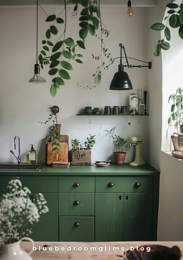 green kitchen design